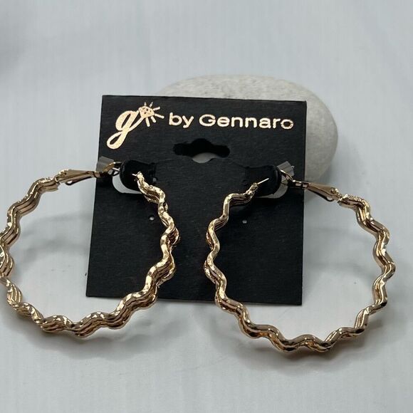 G by Gennaro GOld Triple Strand Wavey Hoop Earrings $16ea / 3 for $25 - Picture 5 of 5